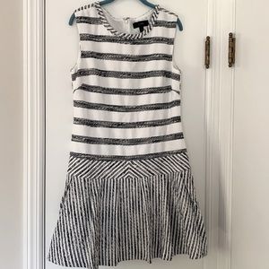 J crew tweed nautical sleeveless striped dress - 10